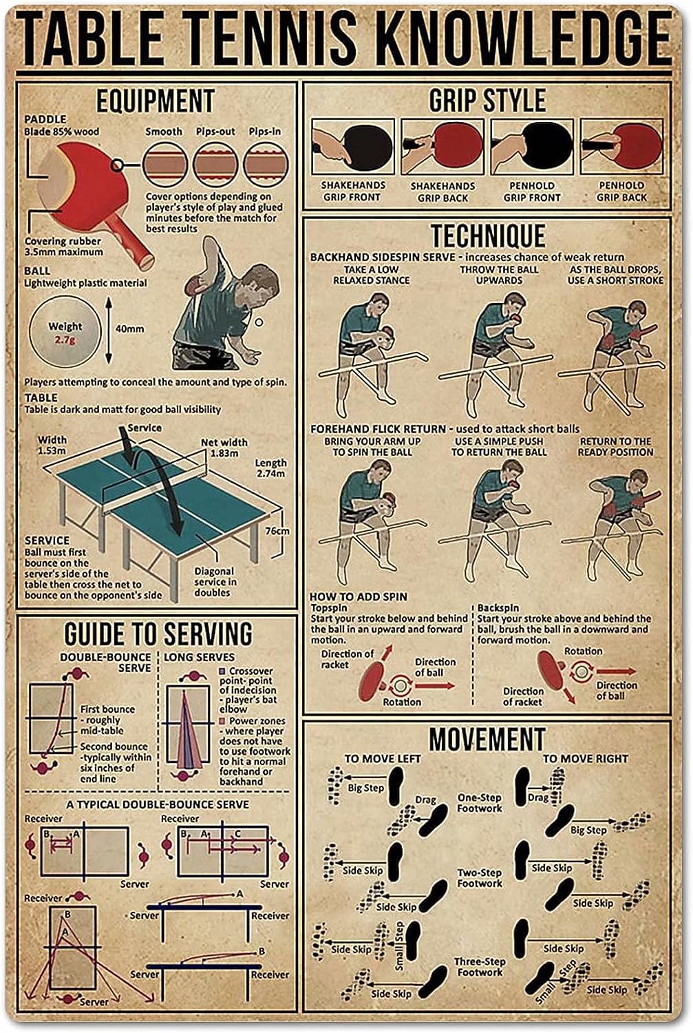 Table Tennis Knowledge Poster  - Table Tennis Knowledge Poster review and price